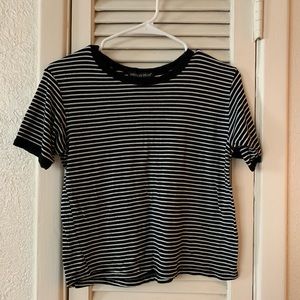 Black and White Striped Crop Top